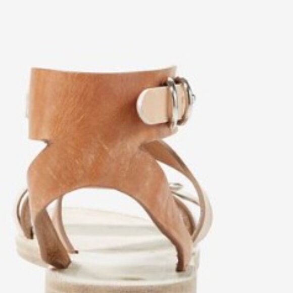 Rag & Bone Lara Ivory Tan Leather Flat Gladiator Sandals  Size 8.5 - Picture 13 of 14